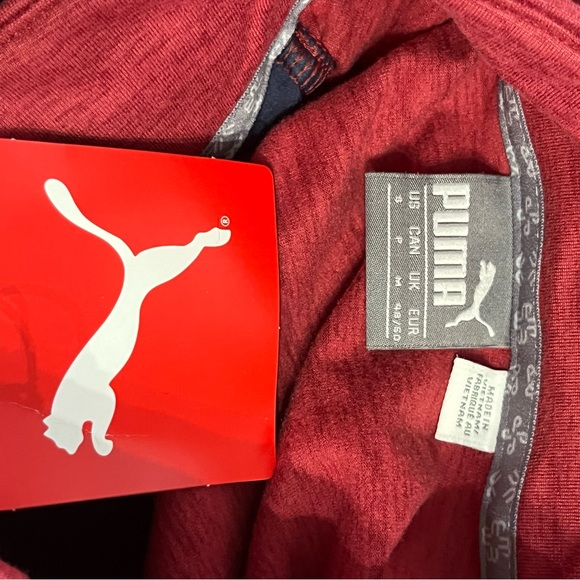 NWT Men’s Pullover Puma Red Blue 3/4 Zip front S - Picture 10 of 10